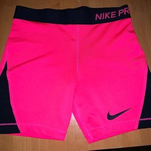 Nike pro shorts hot pink.